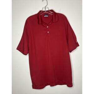 Nike Golf Men’s Polo Shirt Size Large Red Dri Fit Short Sleeve Preppy
